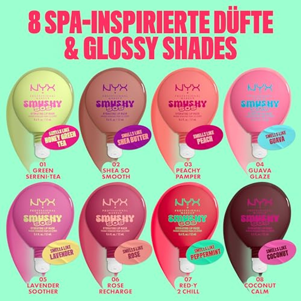 Smushy SOS Verzorgende Glossy Lip Balm 06 Rose Recharge | Smushy SOS vochtinbrengend lippenmasker, glanzende afwerking, zachte en voedende lippen, voor dagelijks gebruik – NYX PROFESSIONAL MAKEUP