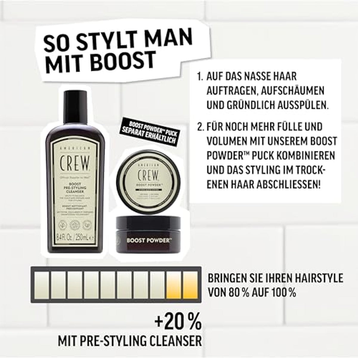 American Crew Boost Pre-Styling Shampoo Volumeshampoo voor Mannen 250 ml