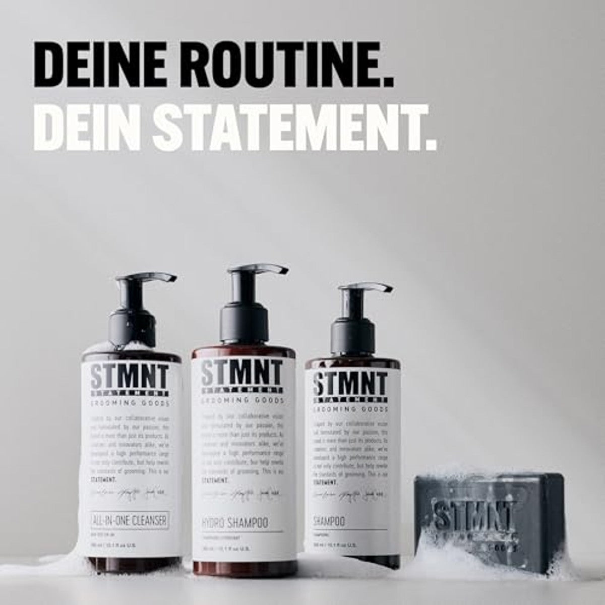 STMNT STATEMENT GROOMING GOODS Hair & Body Cleansing Bar 125 g | Hydraterende formule met actieve kool | Ideaal voor reizen | Vrij van SLS-sulfaten