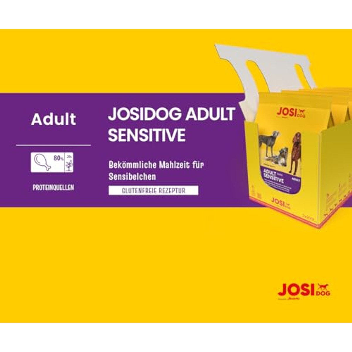 JosiDog Adult Sensitive | 5 x 900 g | droog hondenvoer met gevogelte | Premium droogvoer voor gevoelige volwassen honden, glutenvrij, bijzonder goed verteerbaar, Duitse kwaliteit van JOSERA – JosiDog