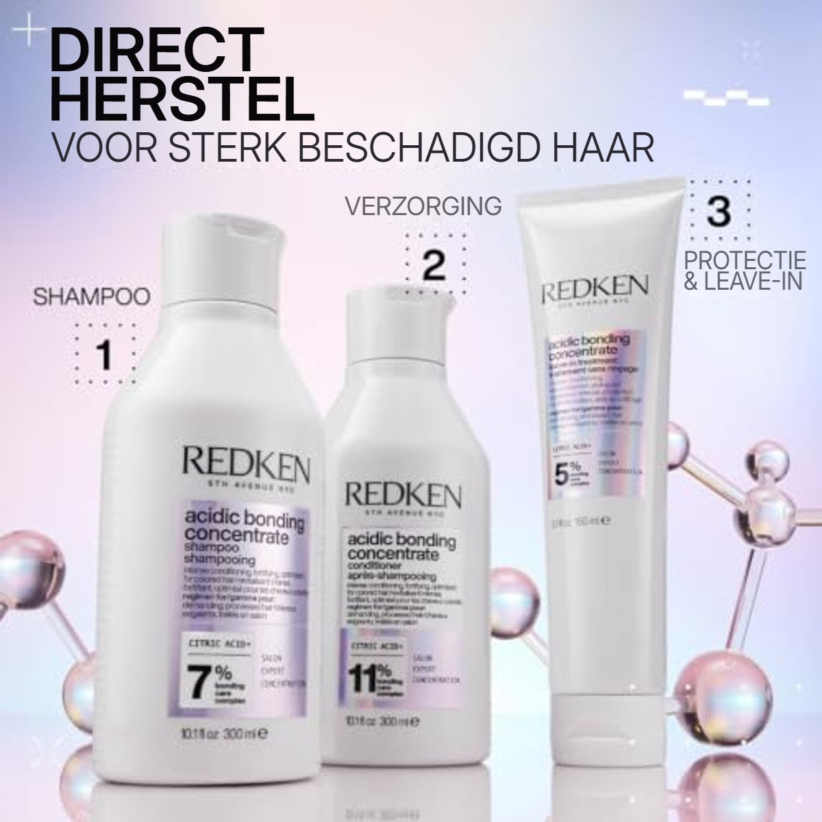 Redken Acidic Bonding Concentrate Shampoo voor Beschadigd Haar 300 ml - 6-pack – foto 6