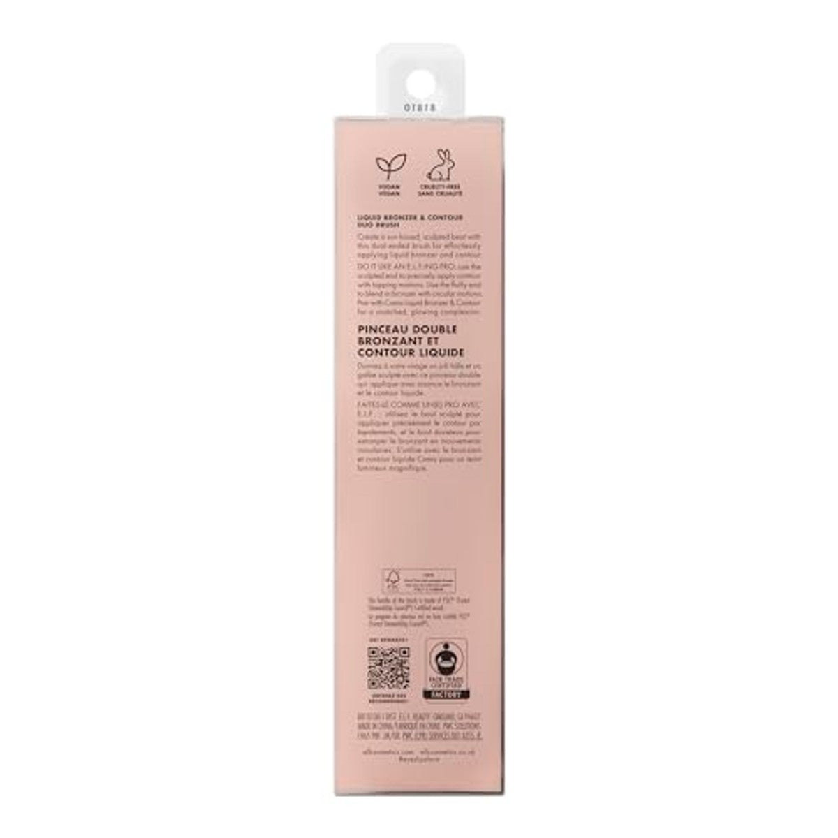 e.l.f. Camo Liquid Bronzer & Contour Duo Brush, dubbelzijdige gezichtsmake-upkwast, voor een gedefinieerde zon-kussed teint, synthetische haren, veganistisch en dierproefvrij | Seidige hochpigmentierte Formel mit doppelseitigem – e.l.f.