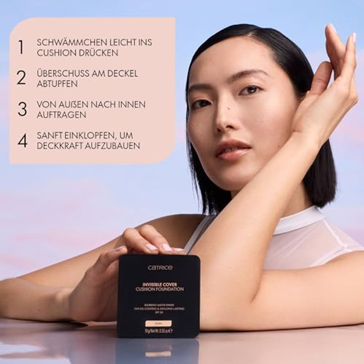 Catrice Invisible Cover Cushion Foundation Nr. 044W Nude langanhaltend 10g | Foundation, Cushion, 24 Stunden Halt, Langanhaltend, Mattierend, Glanzabsorbierend, Porenverfeinernd, Glättend – Catrice Cosmetics