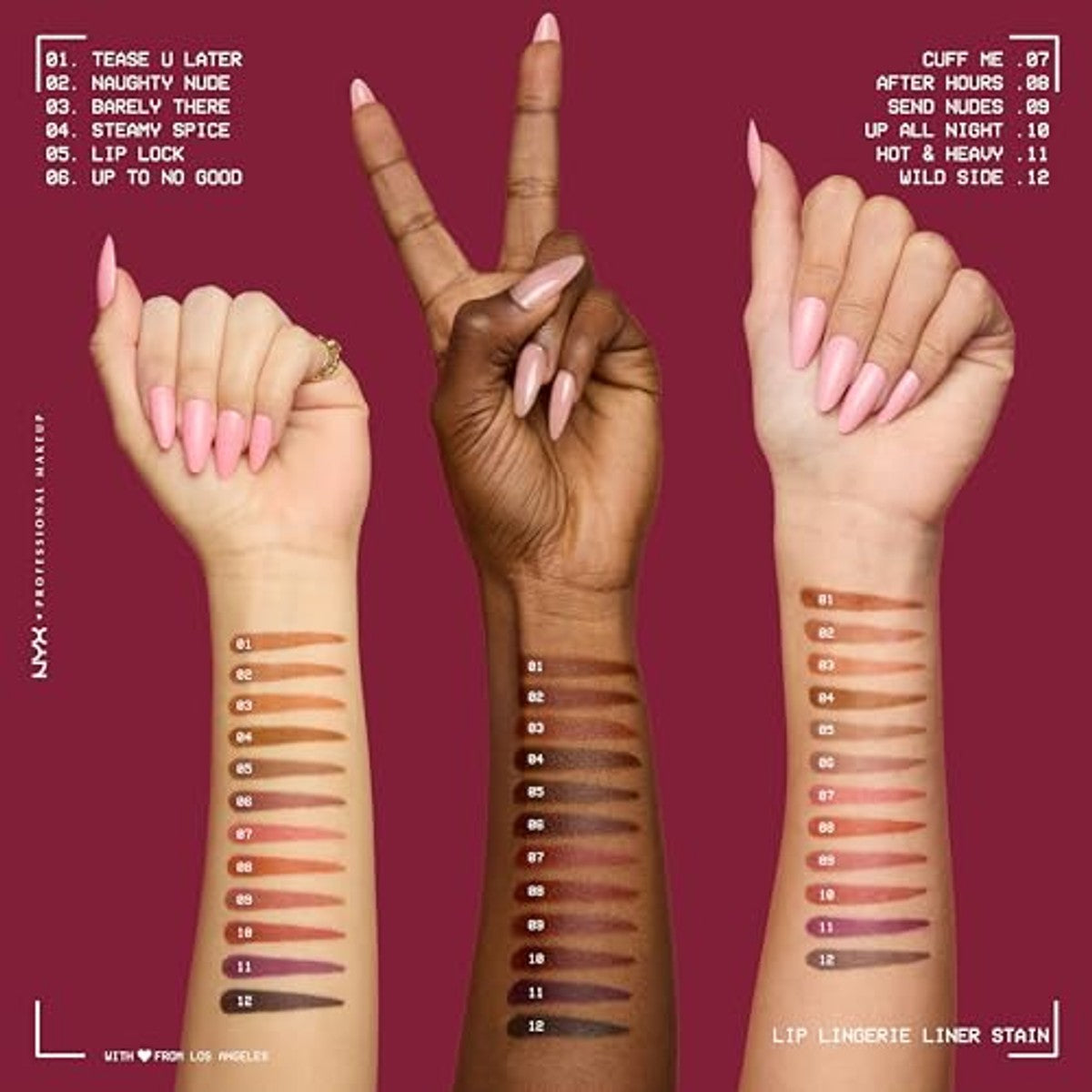 NYX Professional Makeup Lip Lingerie Lipliner Stain, waterdichte & veegvaste Lip Liner voor nauwkeurige contouren, langdurige nude stain met ultra-fijne kant, kleur: Naughty Nude – NYX PROFESSIONAL MAKEUP