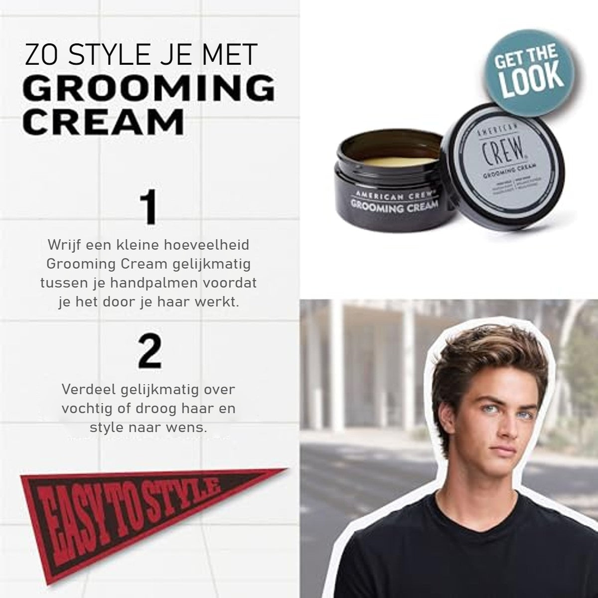 American Crew Grooming Cream Stylingcrème voor Mannen 85 g - 3-pack – foto 6