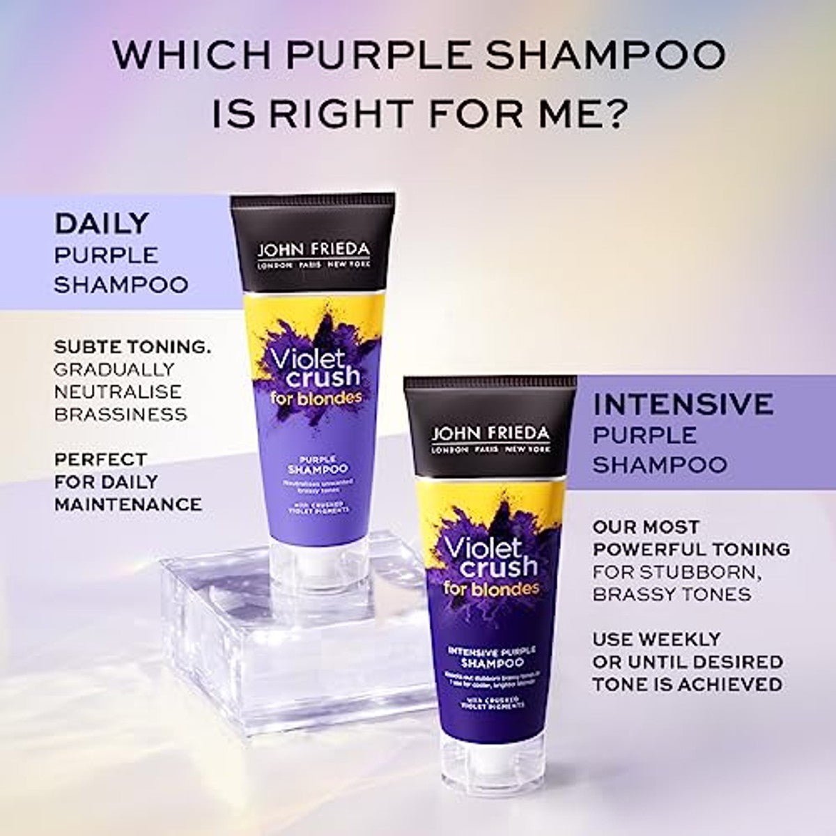 John Frieda Violet Crush Intense Purple Shampoo voor Koeler Blond Haar 250 ml door John Frieda nu bij Huishoudvoordeel