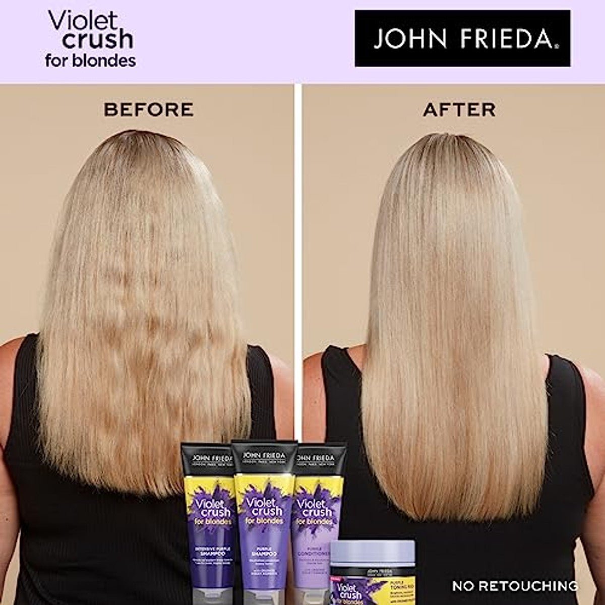 John Frieda Violet Crush Intense Purple Shampoo voor Koeler Blond Haar 250 ml door John Frieda nu bij Huishoudvoordeel