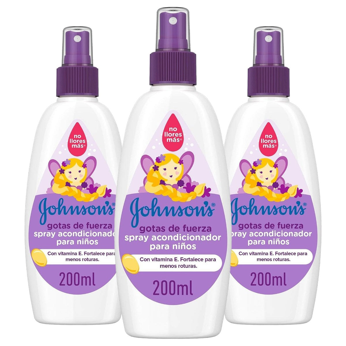 Johnson's Baby Acondicionador Gotas De Fuerza Spray 3 x 200 ml - Voordeelverpakking