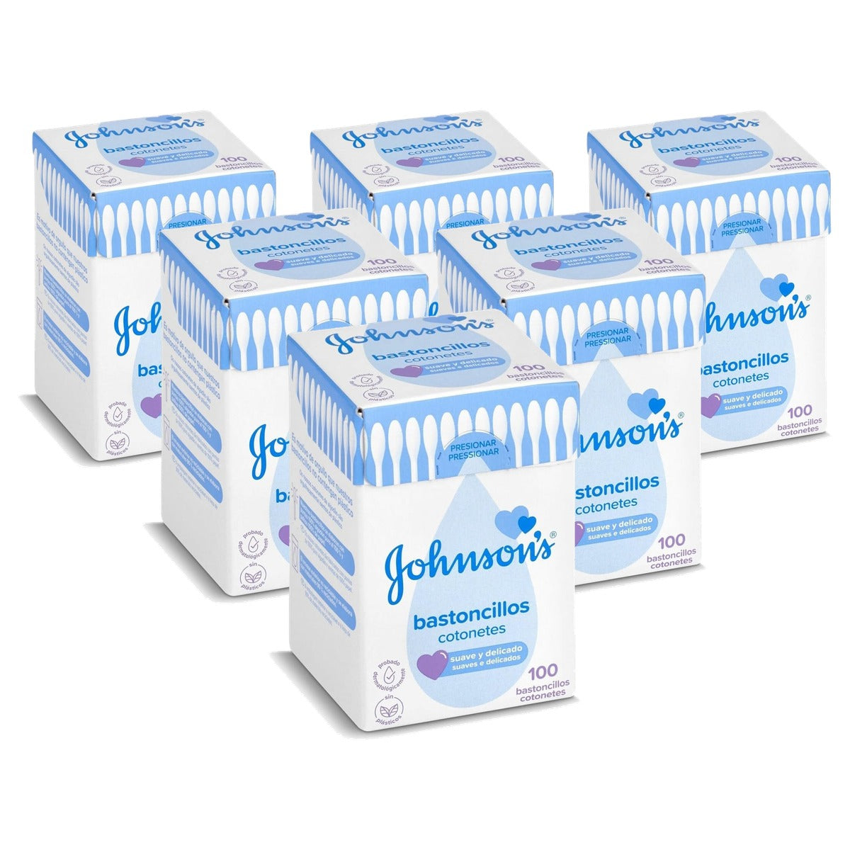 Johnson's Baby Wattenstaafjes 100 - 6-pack