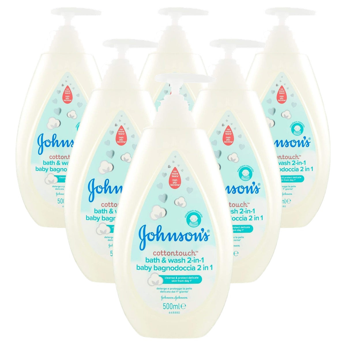 Johnson's Baby Cottontouch 2-in-1 douchebad 6 x 500 ml - Voordeelverpakking