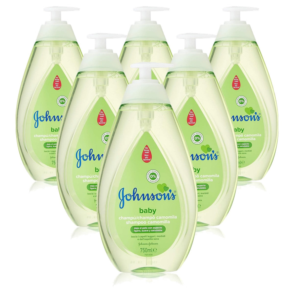 Johnson's Baby Shampoo 7 Camomila met schenktuit 6 x 750 ml - Voordeelverpakking