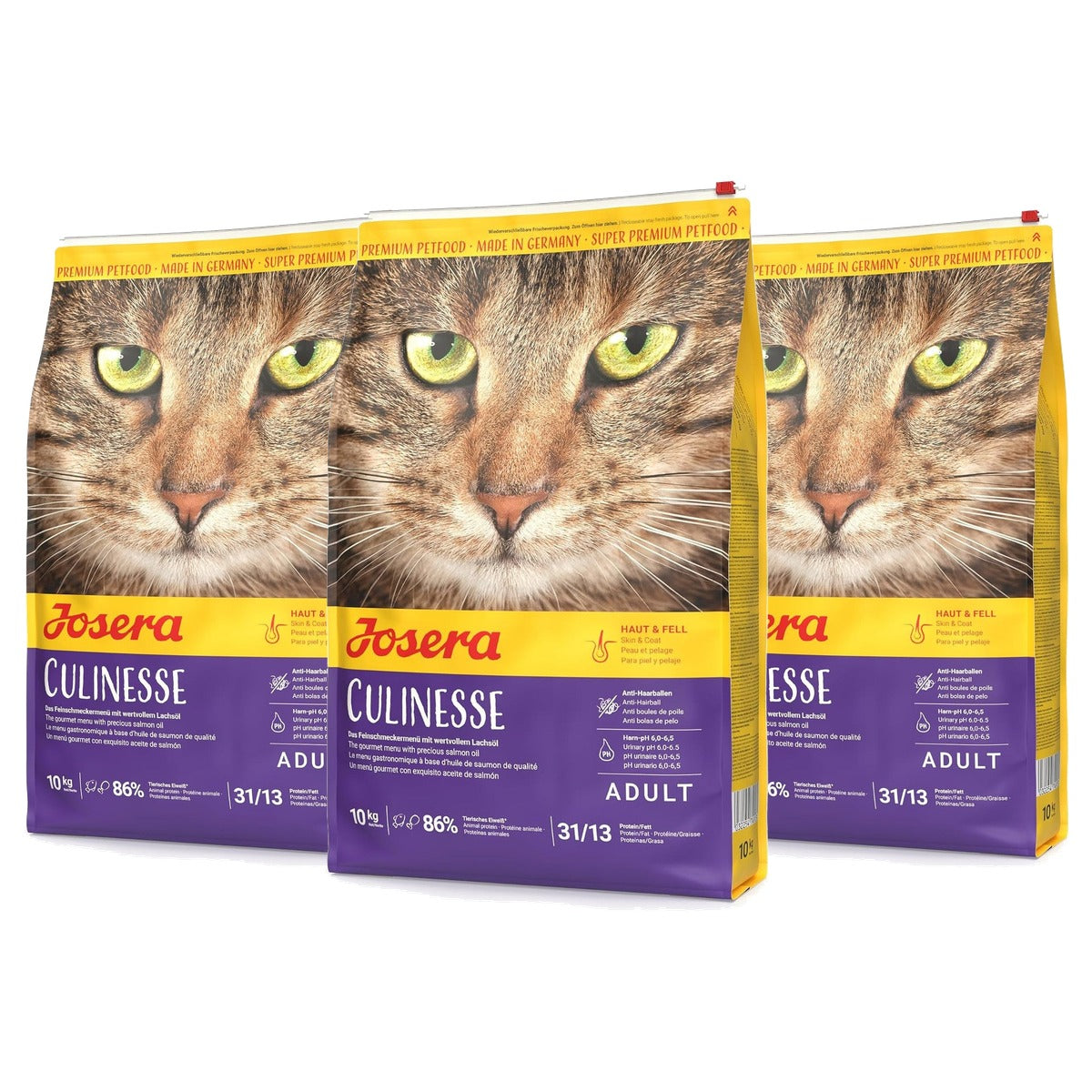 Josera Culinesse droogvoer kat adult zalmolie 10 kg - 3-pack