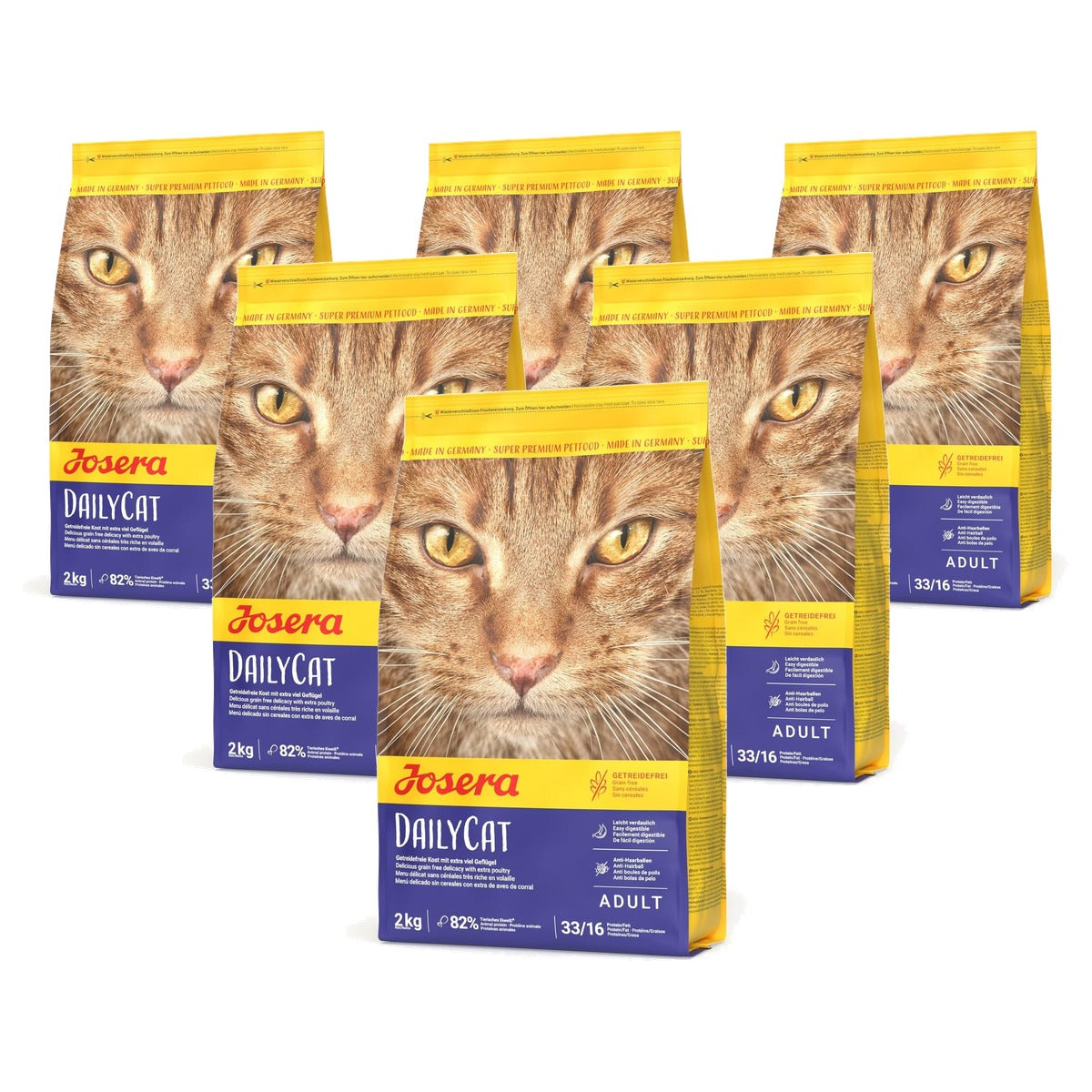 Josera DailyCat Droogvoer Kat Gevogelte & Zoete Aardappel 2 kg - 6-pack