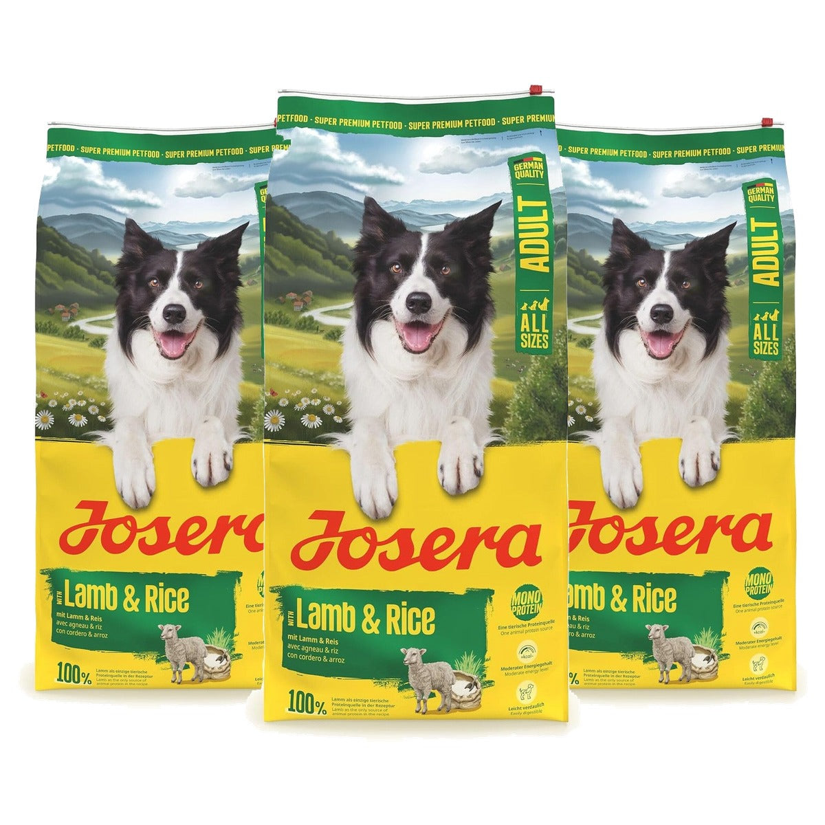 Josera Lam & Rijst droogvoer hond adult 12,5 kg - 3-pack