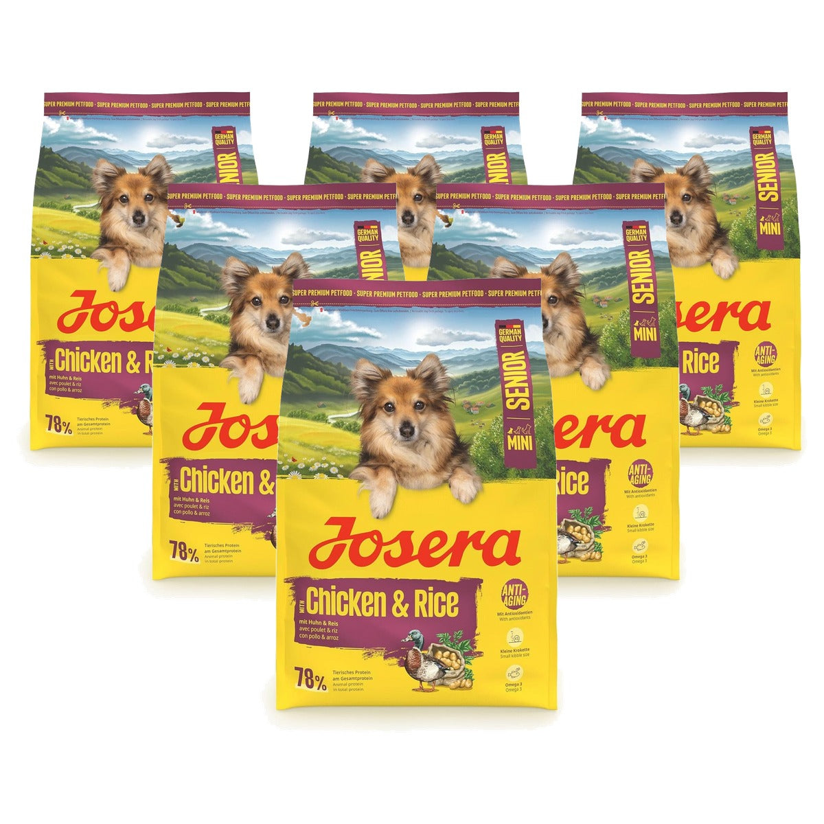 Josera Mini Senior Droogvoer Hond Kip & Rijst 3 kg - 6-pack