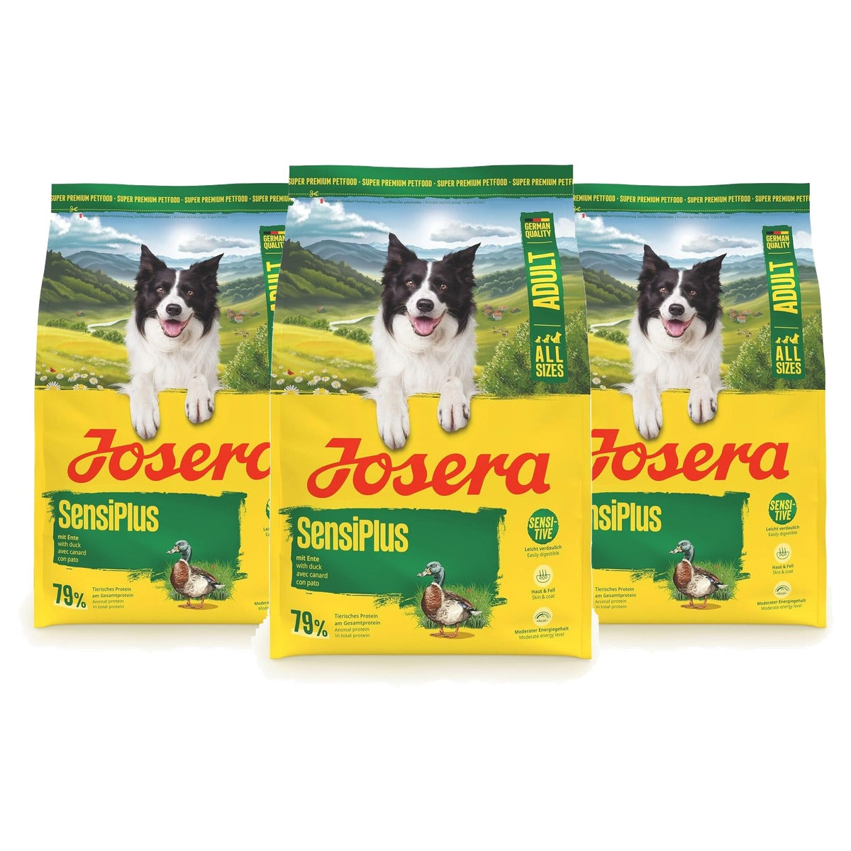 Josera SensiPlus droogvoer hond eend en rijst 3 kg - 3-pack