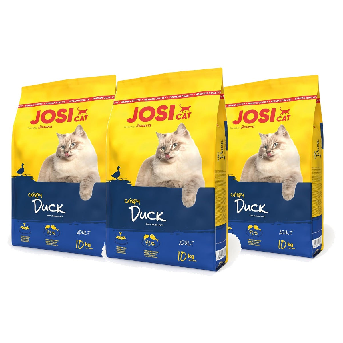 JosiCat Crispy Duck droogvoer kat eend 10 kg - 3-pack