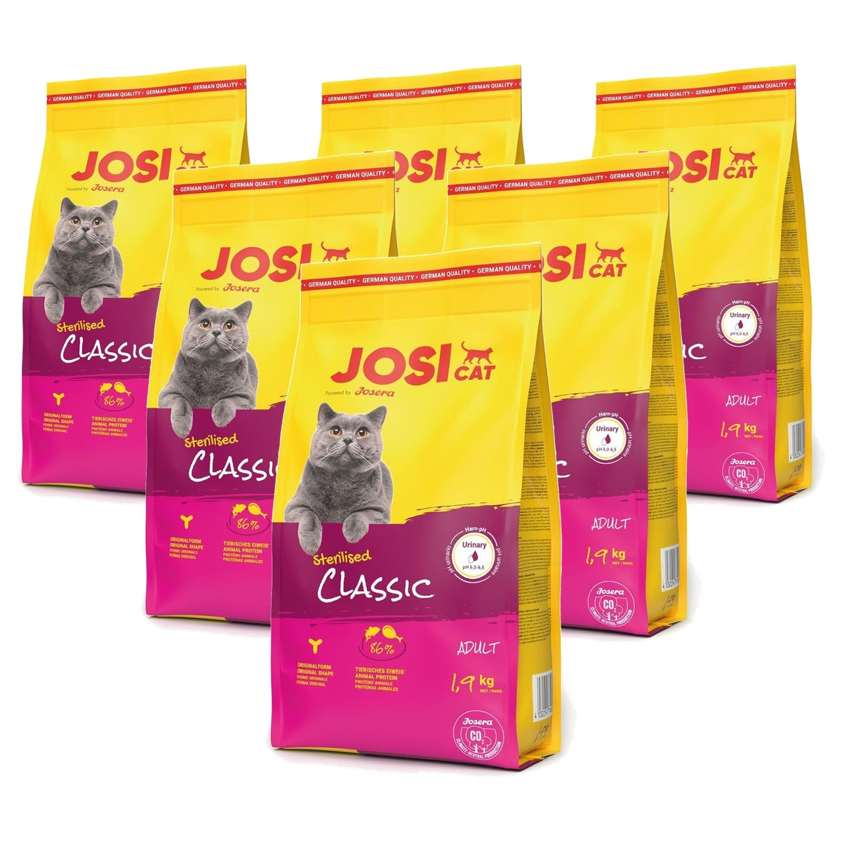 JosiCat Sterilised Classic droogvoer kat gevogelte 1,9 kg - 6-pack