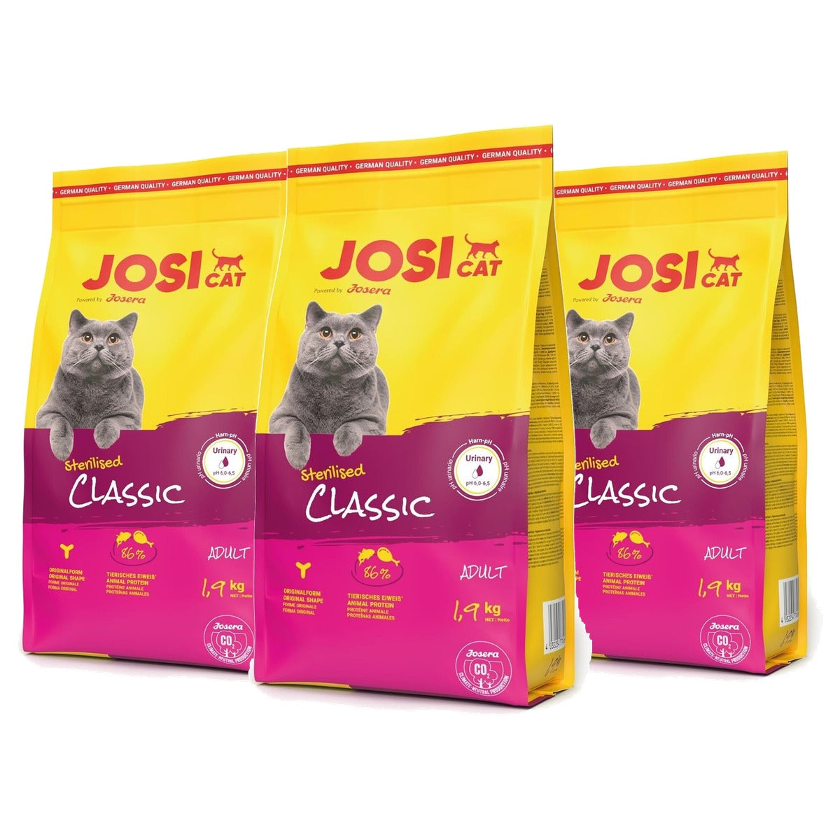 JosiCat Sterilised Classic droogvoer kat gevogelte 3 x 1,9 kg - 3-pack