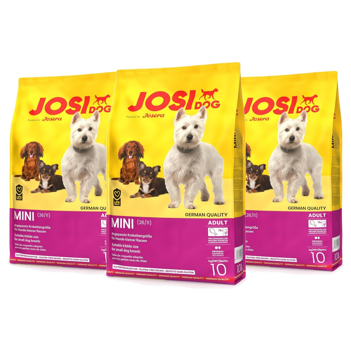 JosiDog Mini droogvoer hond gevogelte 10 kg - 3-pack