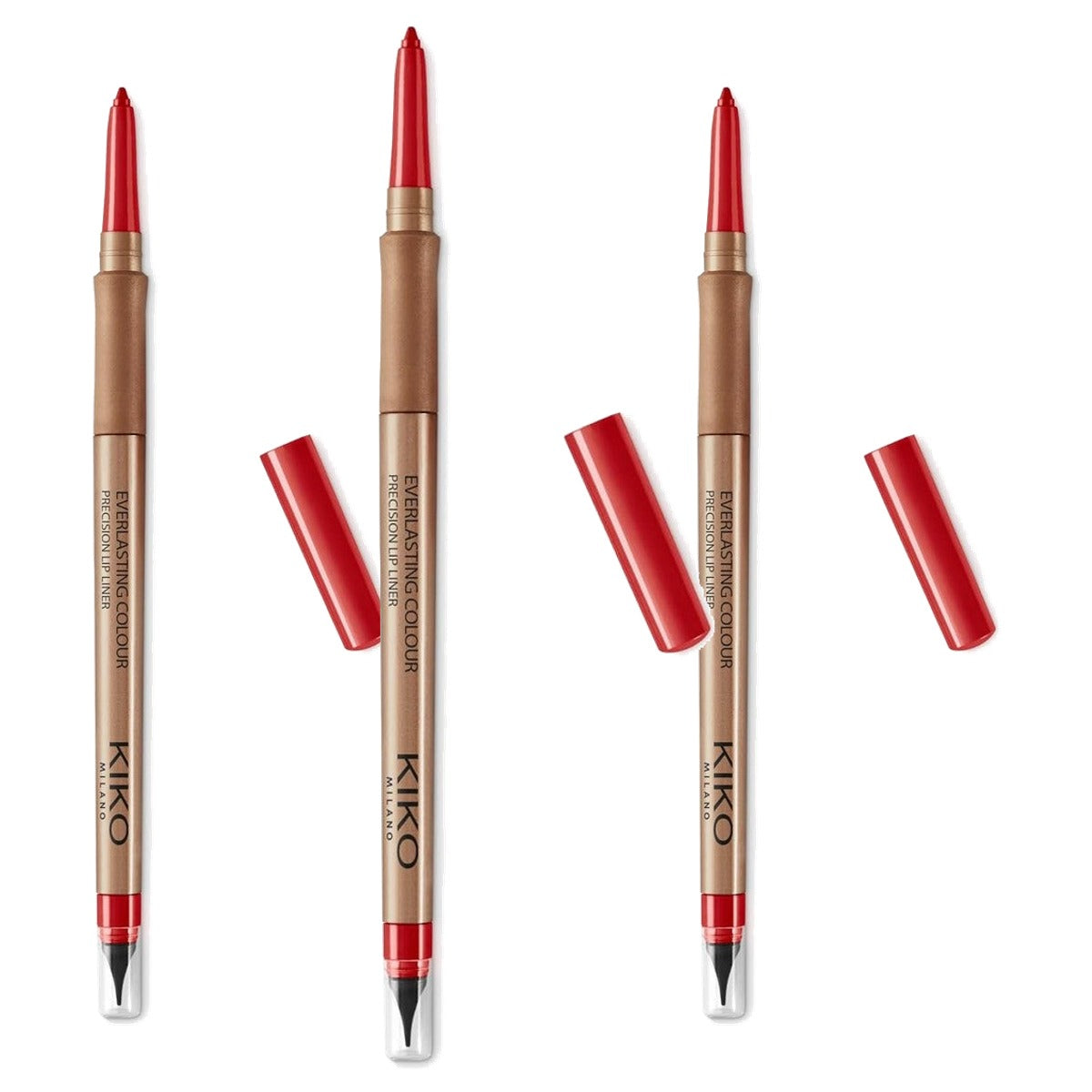 Kiko Milano Everlasting Colour Precision Lip Liner - Kleur 516 Deep Red - 3-pack