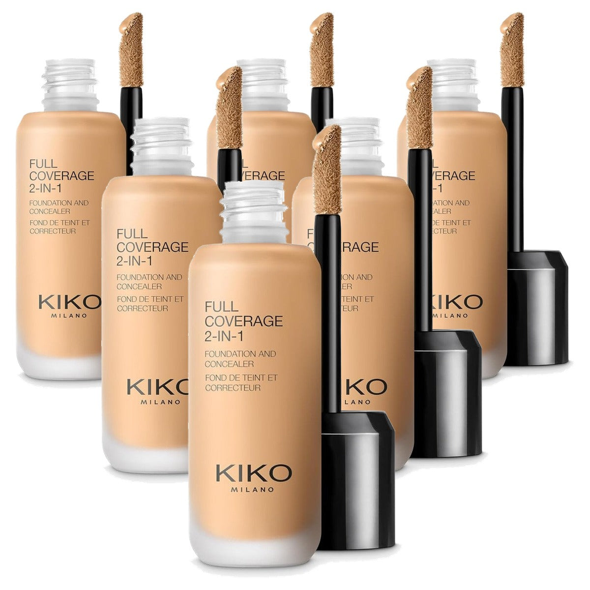 Kiko Milano Full Coverage 2-in-1 Foundation & Concealer Kleur O50 - 6-pack