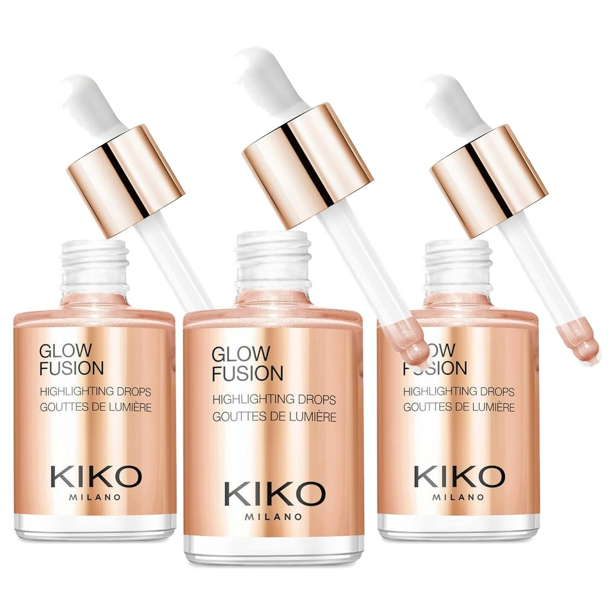Kiko Milano Glow Fusion Highlighting Drops 02 Sweet Dreams - 3-pack