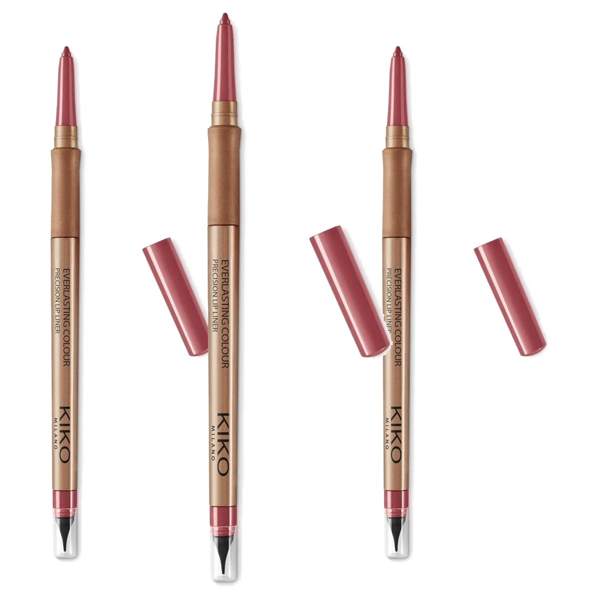 Kiko Milano Everlasting Colour Precision Lip Liner Kleur 517 Rosy Brown - 3-pack