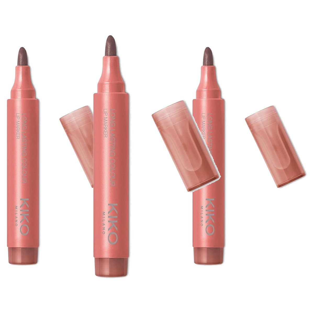 Kiko Milano Long Lasting Colour Lip Marker - kleur 109 Natural Rose - 3-pack