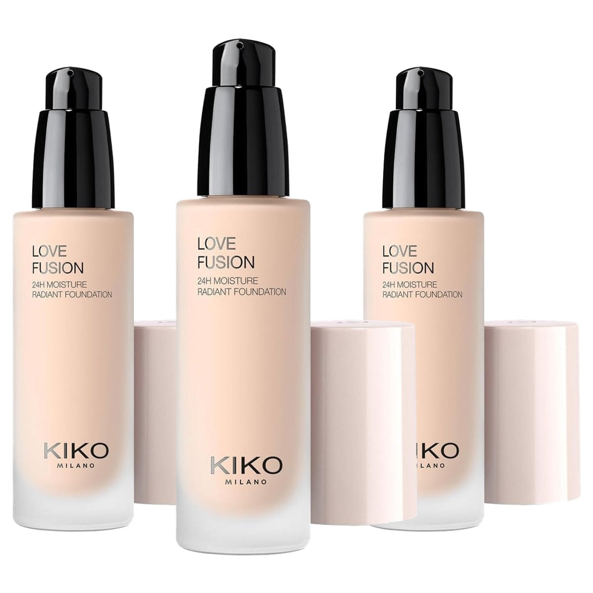 Kiko Milano Love Fusion 24H Moisture Radiant Foundation 1NR - 3-pack