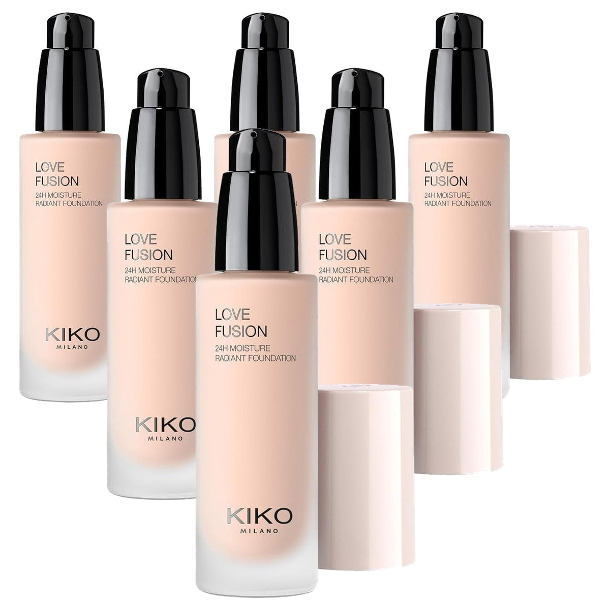 KIKO Milano Love Fusion 24H Moisture Radiant Foundation 2NG - 6-pack