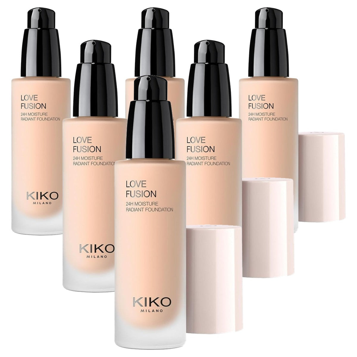 Kiko Milano Love Fusion 24 Uur Hydraterende Foundation 3.5WG - 6-pack