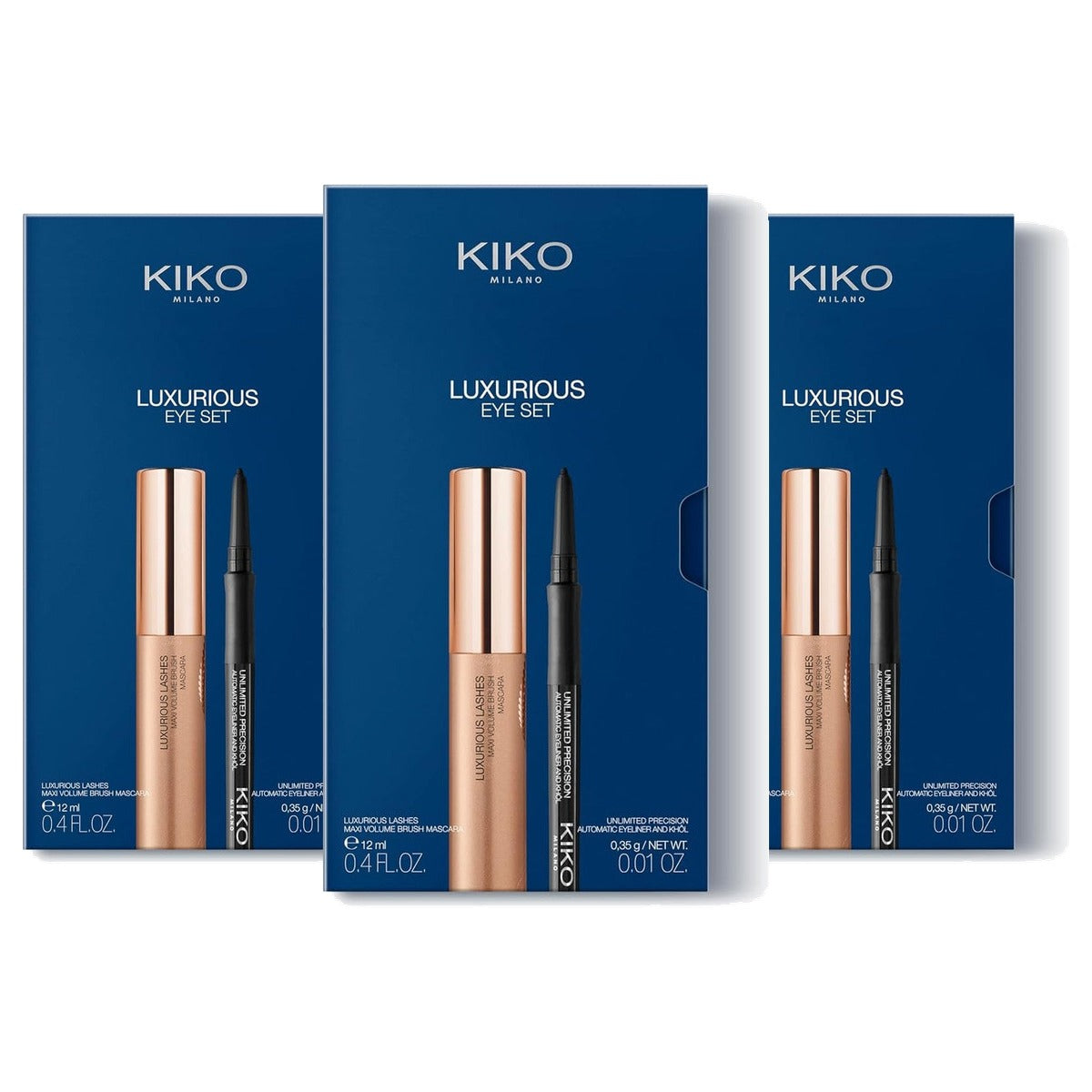 Kiko Milano Luxe Eye Set Mascara en Kajalstift - 3-pack