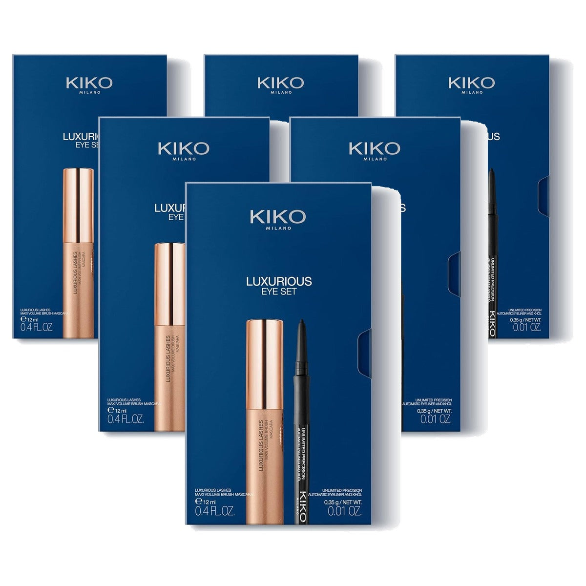 Kiko Milano Luxe Eye Set Mascara en Kajalstift - 6-pack