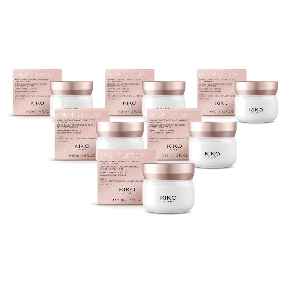 Kiko Milano Bright Lift Day Dagcrème SPF 15 - 6-pack
