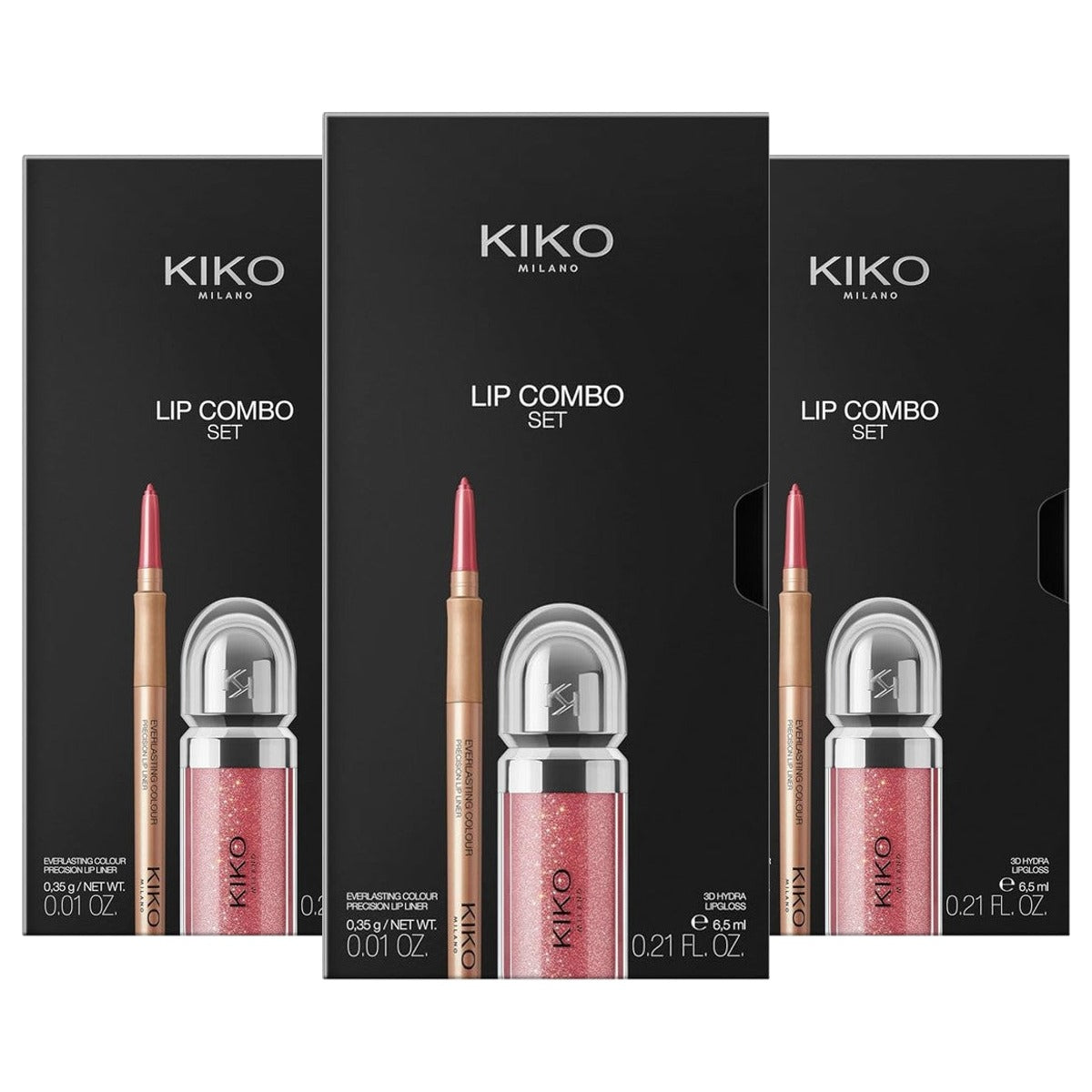 Kiko Milano Lip Combo Set 01 Lipgloss en Lipliner - 3-pack