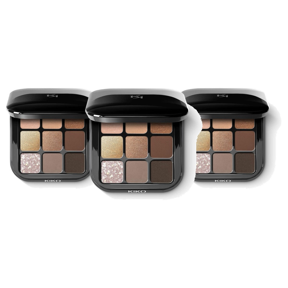 Kiko Milano Glamour Multi Finish Oogschaduwpalet 01 met 9 Oogschaduwen - 3-pack