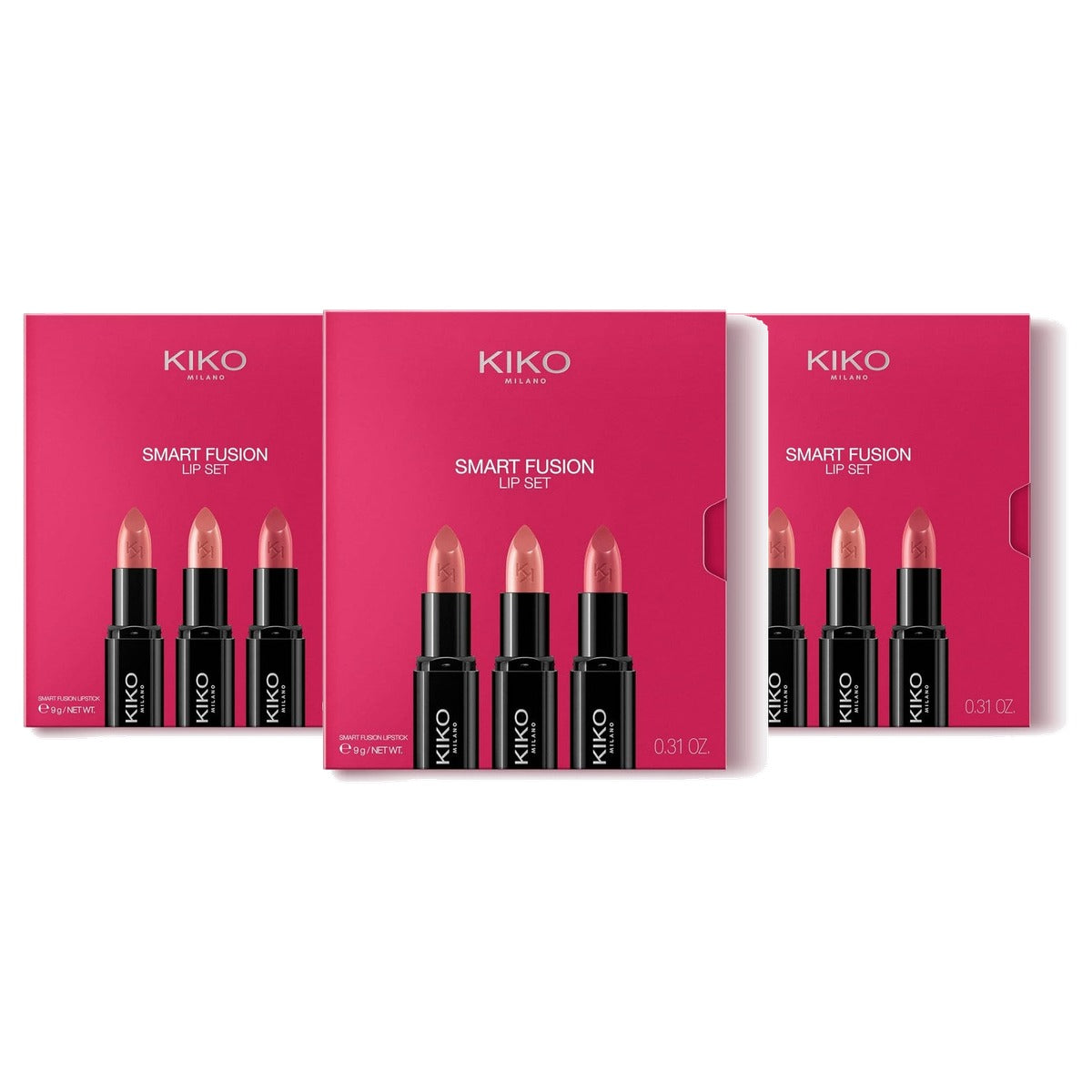 Kiko Milano Smart Fusion Lip Set 03 Lippenset met 3 Lippenstiften - 3-pack