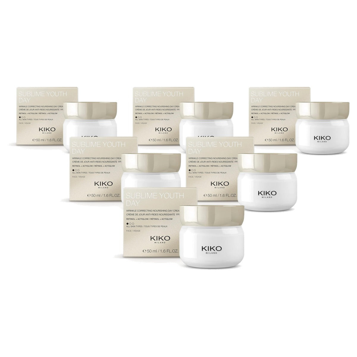 Kiko Milano Sublime Youth Day Anti-rimpel Dagcrème met Retinol SPF 15 - 6-pack