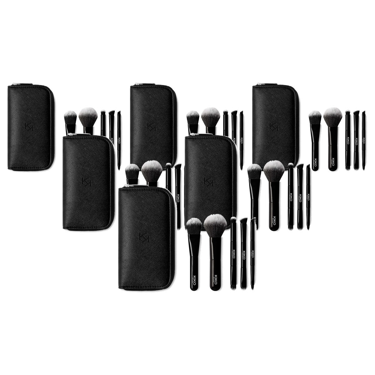 Kiko Milano Travel Brush Set Reisetui met 5 Penselen - 6-pack