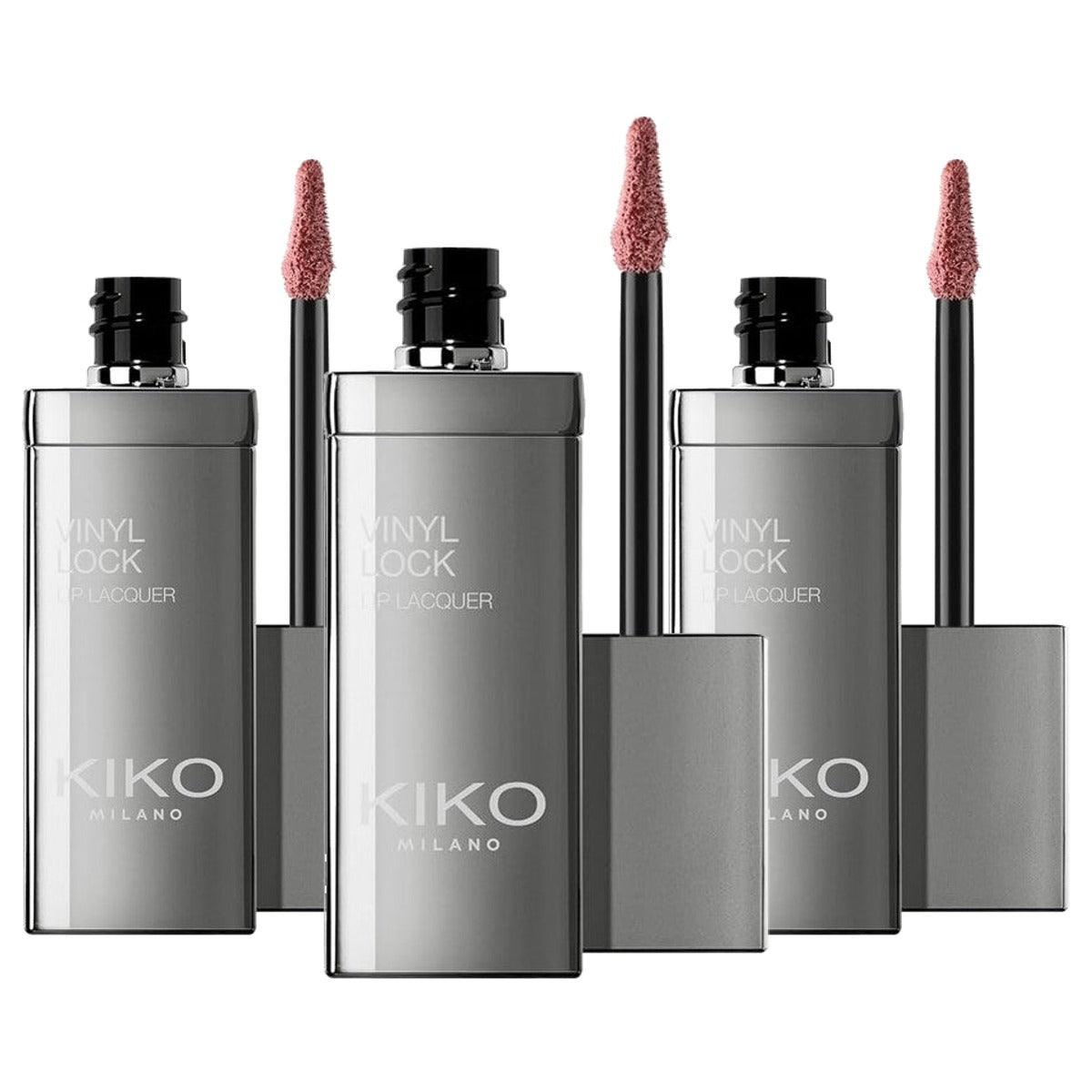 Kiko Milano Vinyl Lock Lip Lacquer 2 Vloeibare Lippenstift met Vinylafwerking - 3-pack