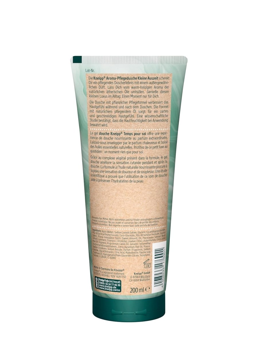 Kneipp Aroma - Pflegedusche Kleine Auszeit - Sandelholz & Patchouli - Bewahrt die Feuchtigkeit der Haut - 200ml door Huishoudvoordeel nu bij Huishoudvoordeel