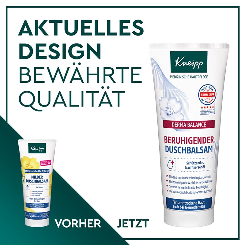 Kneipp DERMA BALANCE Beruhigender Duschbalsam - Medizinische Hautpflege - Für sehr trockene Haut, auch bei Neurodermitis - 200ml door Huishoudvoordeel nu bij Huishoudvoordeel