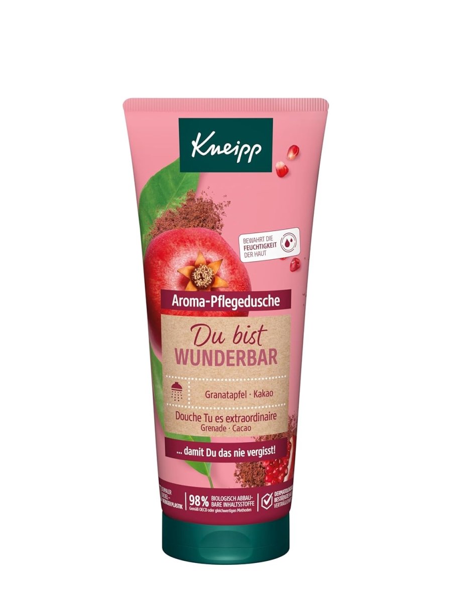 Kneipp Du bist wunderbar - Aroma - Pflegedusche Granatapfel & Kakao - Rezeptur ohne Mikroplastik - vegan - 200 ml door Huishoudvoordeel nu bij Huishoudvoordeel