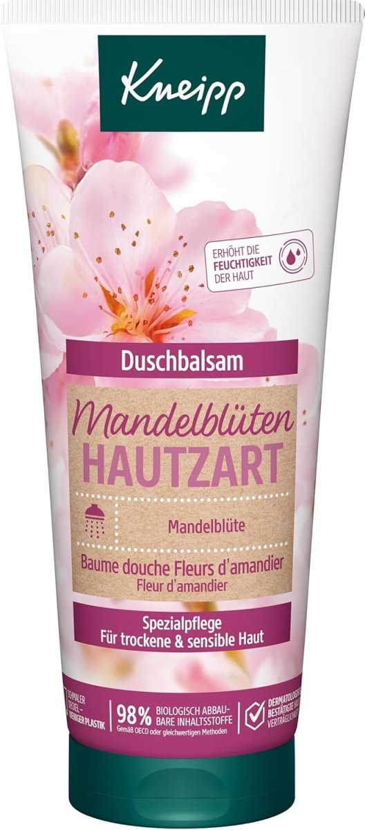 Kneipp Duschbalsam Mandelblüten Hautzart - feuchtigkeitsspendende Duschcreme mit Mandelmilch & Mandelöl für geschmeidige Haut - ohne Mikroplastik - 200ml door Huishoudvoordeel nu bij Huishoudvoordeel