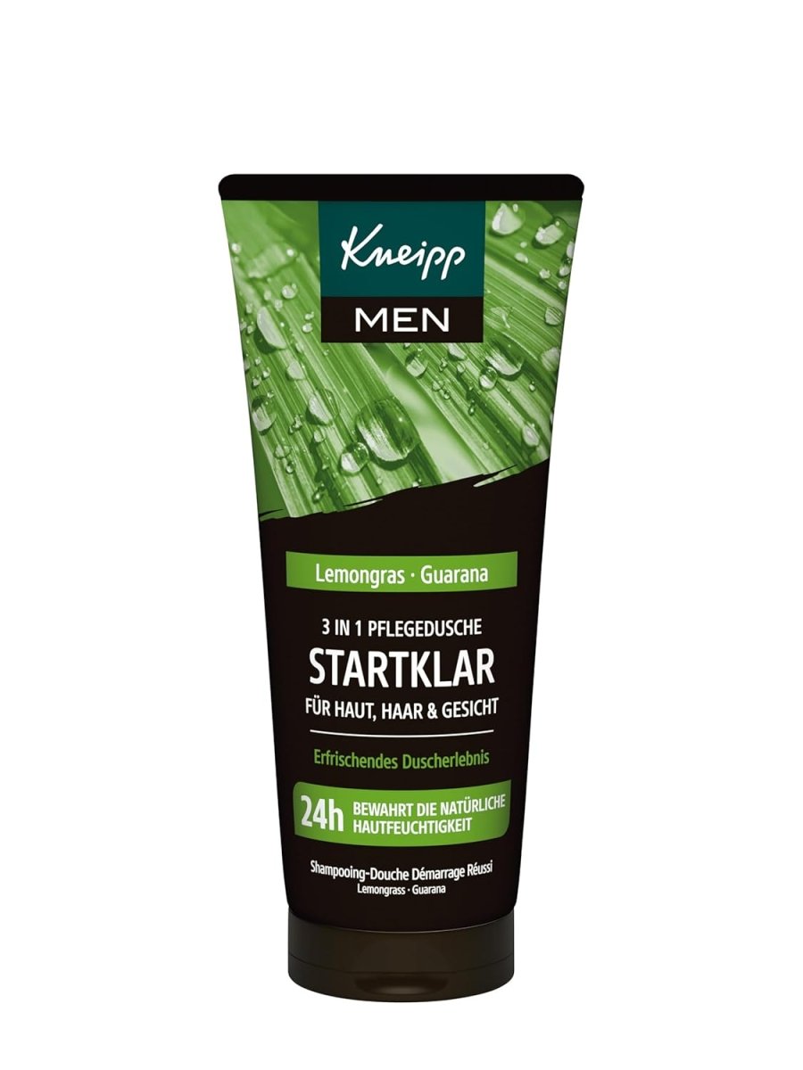Kneipp MEN 3 in 1 Pflegedusche Startklar – Duschgel für Männer - Für Haut, Haar & Gesicht - Mit ätherischen Ölen und Extrakten aus Lemongras & Guarana - 200 ml door Huishoudvoordeel nu bij Huishoudvoordeel