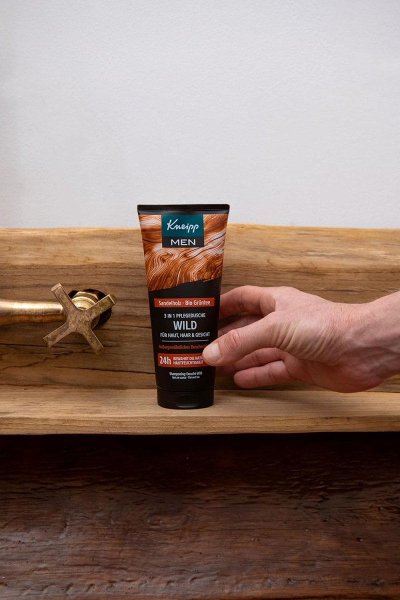 Kneipp MEN 3 in 1 Wild Duschgel - Sandelholz & Bio Grüntee - Für Haut, Haar & Gesicht - Verbessert das Hautgefühl - 200ml door Huishoudvoordeel nu bij Huishoudvoordeel