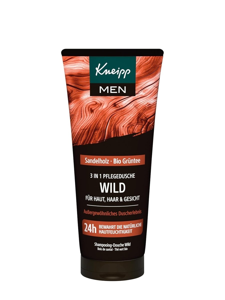 Kneipp MEN 3 in 1 Wild Duschgel - Sandelholz & Bio Grüntee - Für Haut, Haar & Gesicht - Verbessert das Hautgefühl - 200ml door Huishoudvoordeel nu bij Huishoudvoordeel