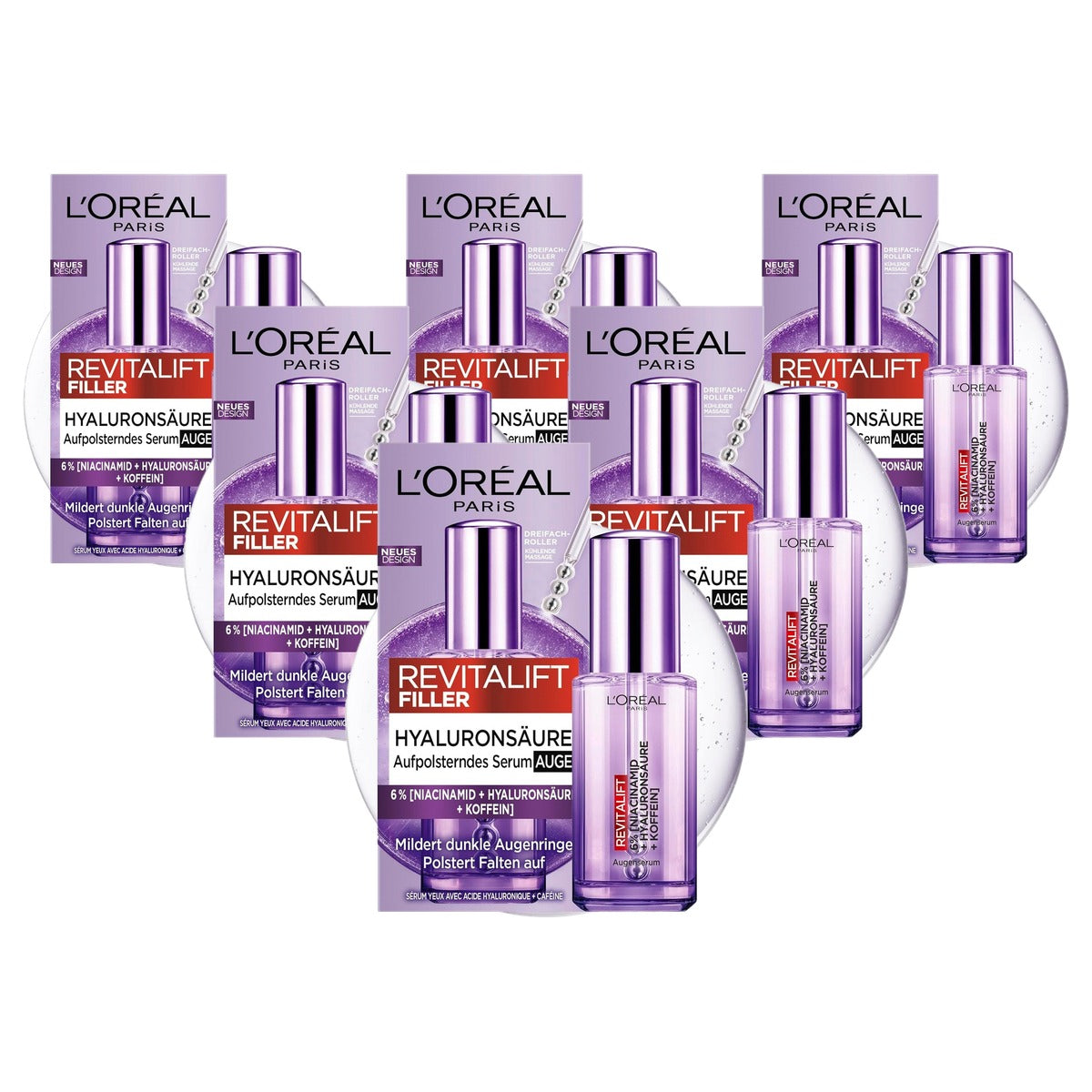 L'Oreal Paris Revitalift Filler Oogserum 6 x 20 ml - Voordeelverpakking