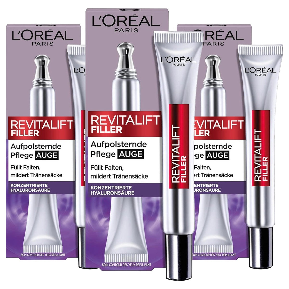 L'Oreal Paris Revitalift Filler Oogverzorging 3 x 15 ml - Voordeelverpakking
